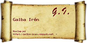 Galba Irén névjegykártya